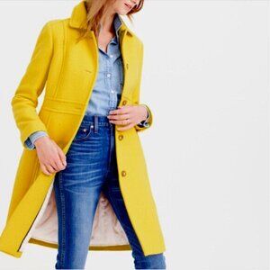 Italian Wool Lady Day Coat w/ Thinsulate VINTAGE Petite Size 4 Yellow